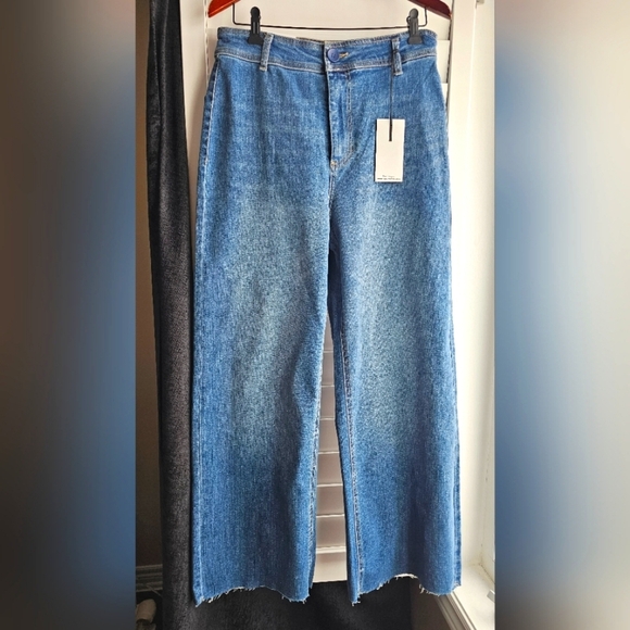 OAT NEW YORK Jeans Denim High Rise Wide Leg size 8 29 - Picture 1 of 9